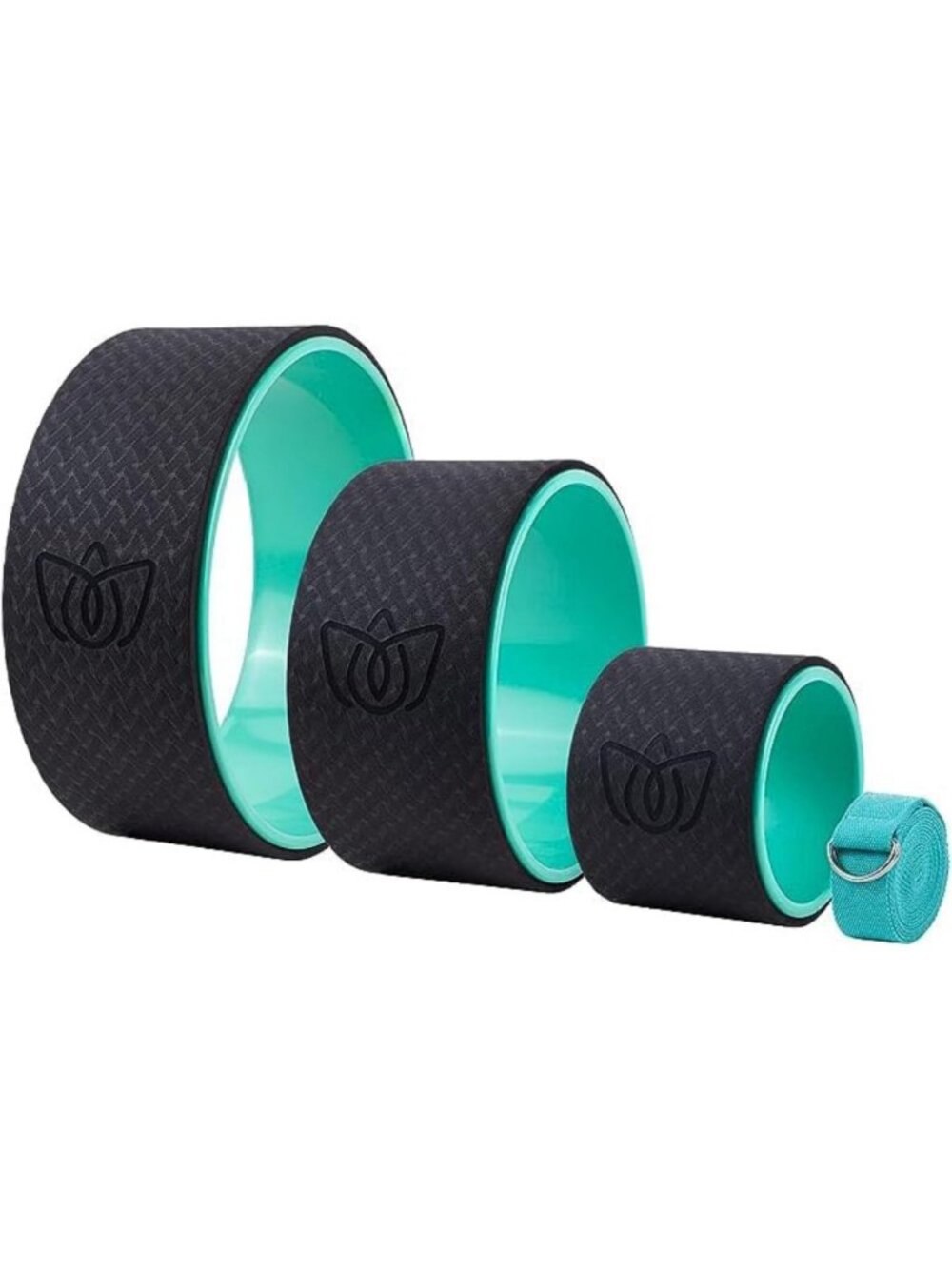 Yoga Wheel 3-Pack Set for Back Pain Relief, Stretching & Flexibility Training
